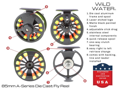 Die Cast 5 Weight or 6 Weight Fly Reel | Wild Water Fly Fishing - Hazy Fly Fishing