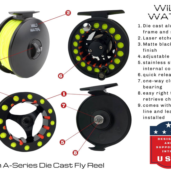 Die Cast 7 Weight or 8 Weight Fly Reel | Wild Water Fly Fishing - Hazy Fly Fishing