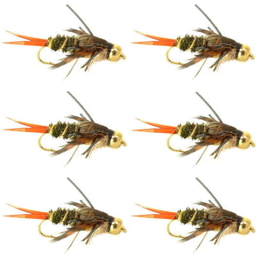Double Bead Twenty Incher Nymph Fly Fishing Flies - 6 Flies Hook Size 12 - Hazy Fly Fishing