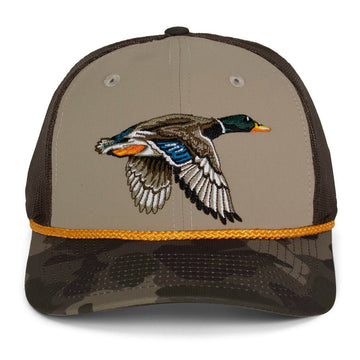 Drake Mallard Duck Hat 6-Panel Mesh back Rope Cap - Hazy Fly Fishing