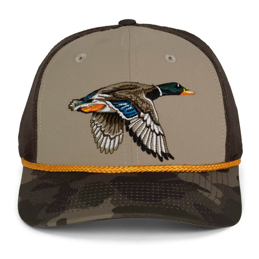 Drake Mallard Duck Hat 6-Panel Mesh back Rope Cap - Hazy Fly Fishing