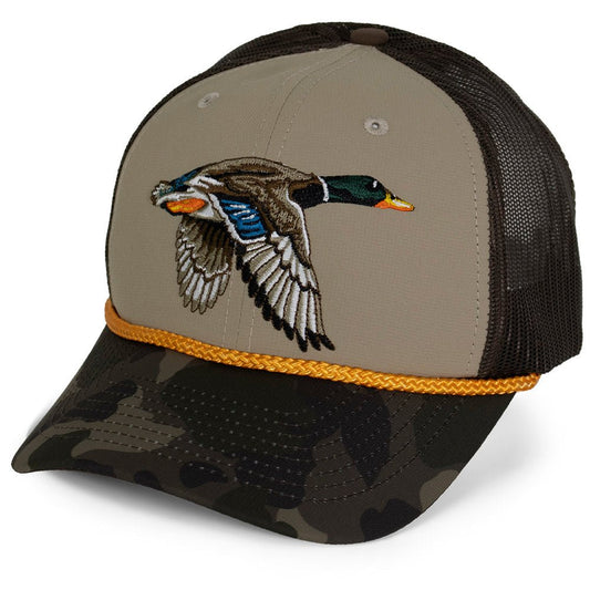 Drake Mallard Duck Hat 6-Panel Mesh back Rope Cap - Hazy Fly Fishing