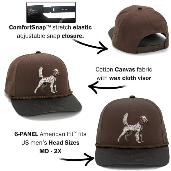 English Setter 6-Panel with Wax Cloth Visor - Hazy Fly Fishing