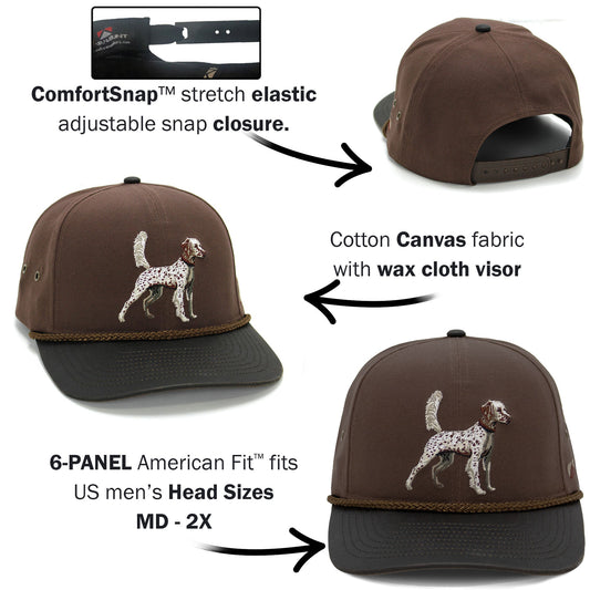 English Setter 6-Panel with Wax Cloth Visor - Hazy Fly Fishing
