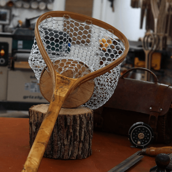 Fat Jake 16"x12" - Burl Fly Fishing Traditional Landing Net - Handcrafted & Made in USA - Hazy Fly Fishing