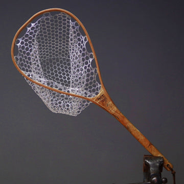 Fat Jake 16"x12" - Burl Fly Fishing Traditional Landing Net - Handcrafted & Made in USA - Hazy Fly Fishing