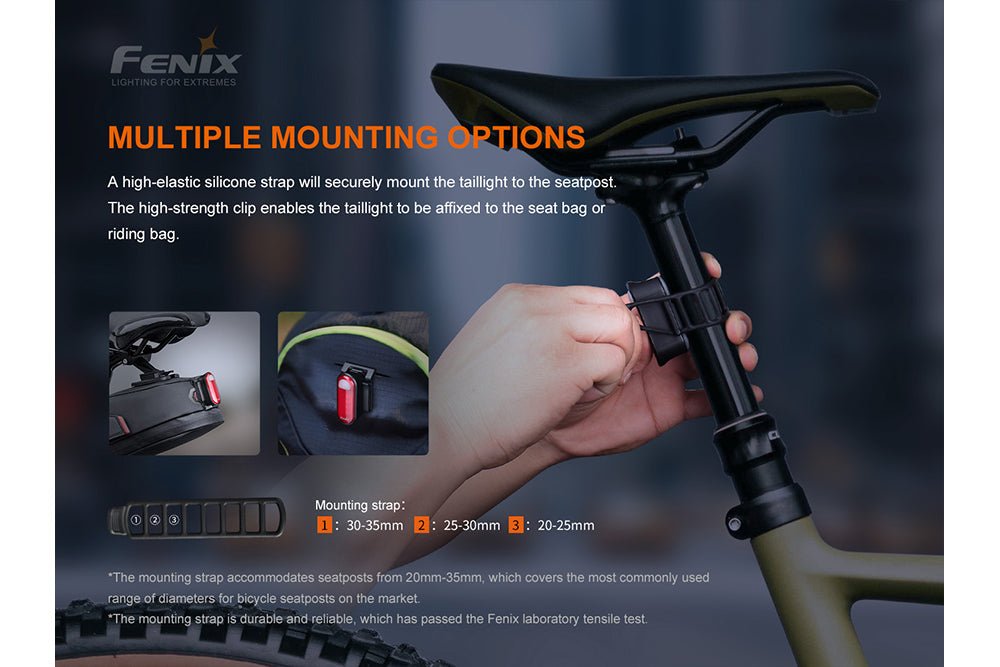 Fenix BC05R V2.0 Rechargeable Bicycle Tail Light - Hazy Fly Fishing