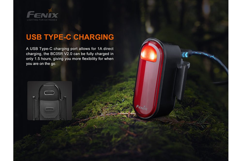 Fenix BC05R V2.0 Rechargeable Bicycle Tail Light - Hazy Fly Fishing