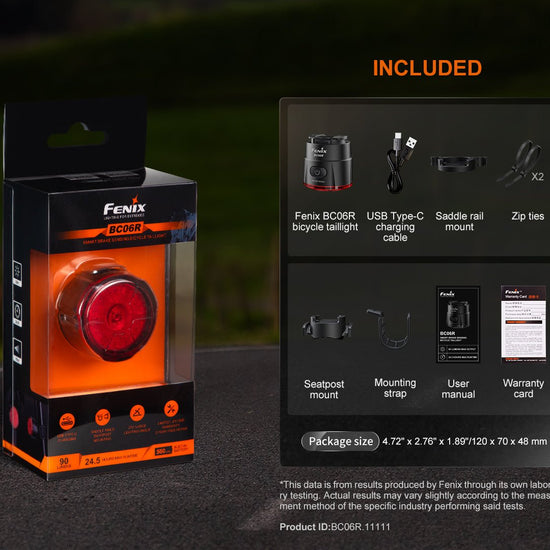 Fenix BC06R Smart - Brake Bicycle Taillight - Hazy Fly Fishing