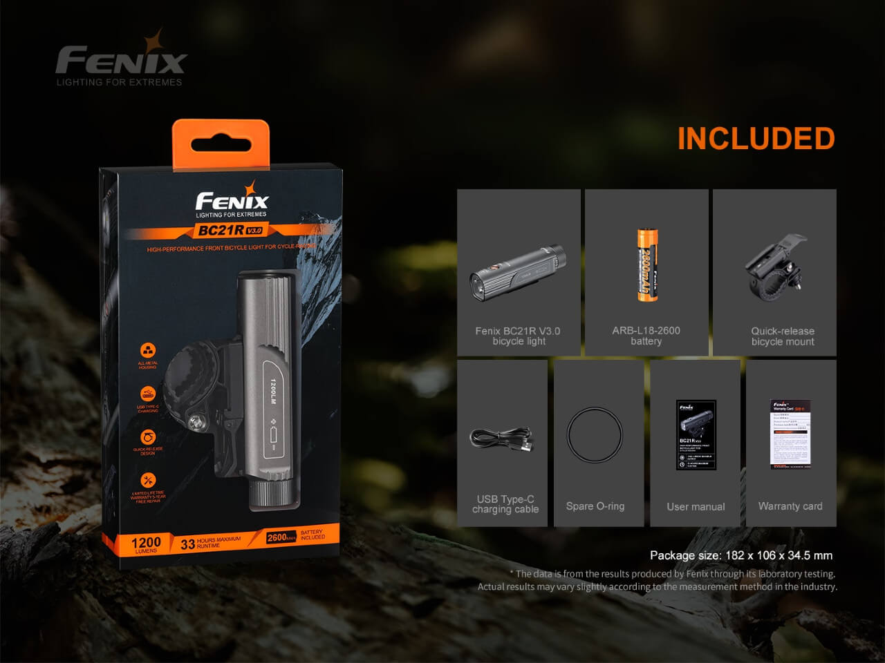 Fenix BC21R V3.0 LED Bike Light - Hazy Fly Fishing