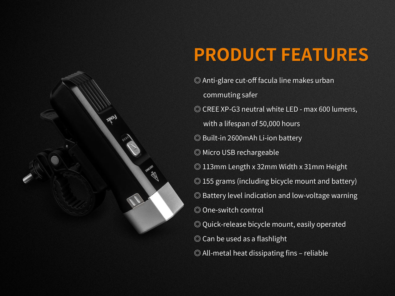 Fenix BC25R LED Bike Light - Hazy Fly Fishing