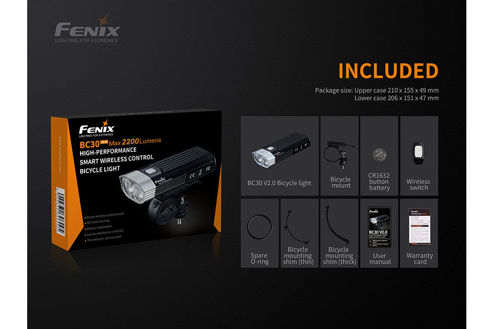 Fenix BC30 V2 LED Bike Light - Hazy Fly Fishing