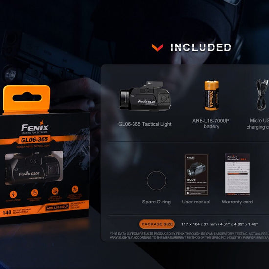 Fenix GL06 Pocket Pistol Tactical LED Light - 600 Lumens - Hazy Fly Fishing