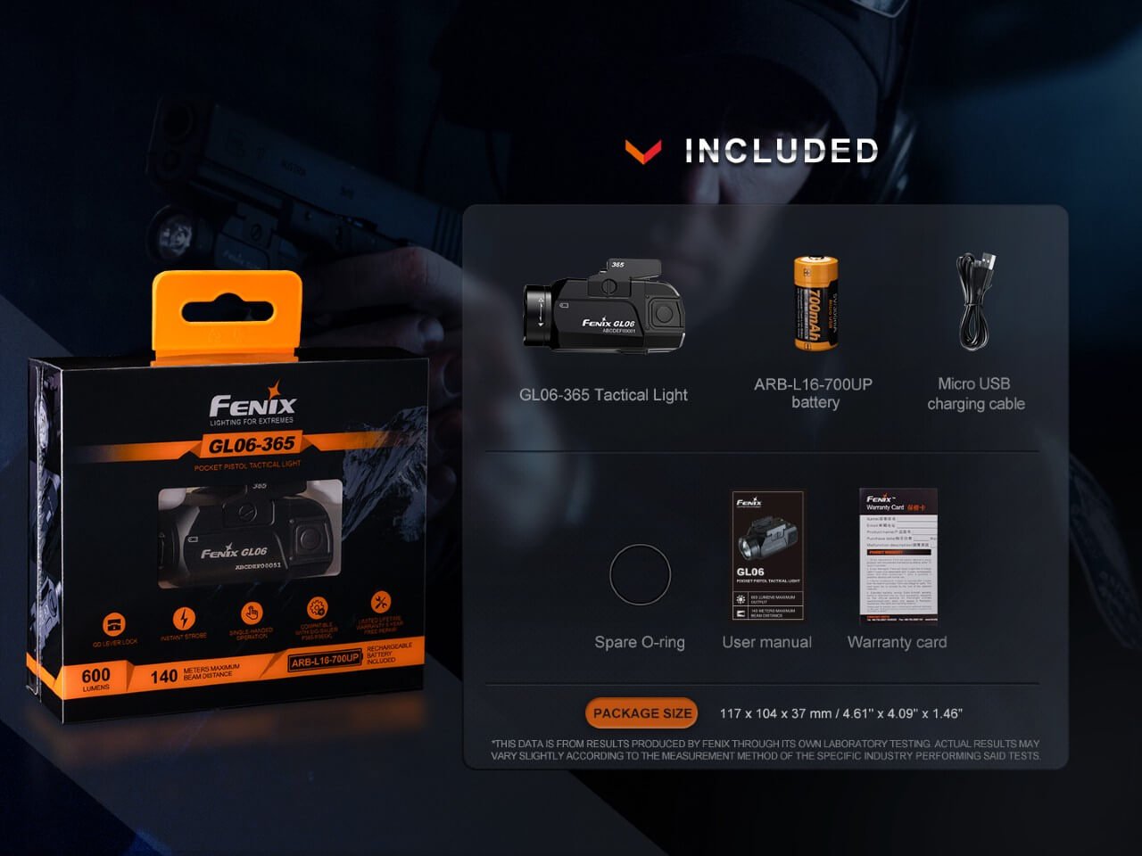 Fenix GL06 Pocket Pistol Tactical LED Light - 600 Lumens - Hazy Fly Fishing