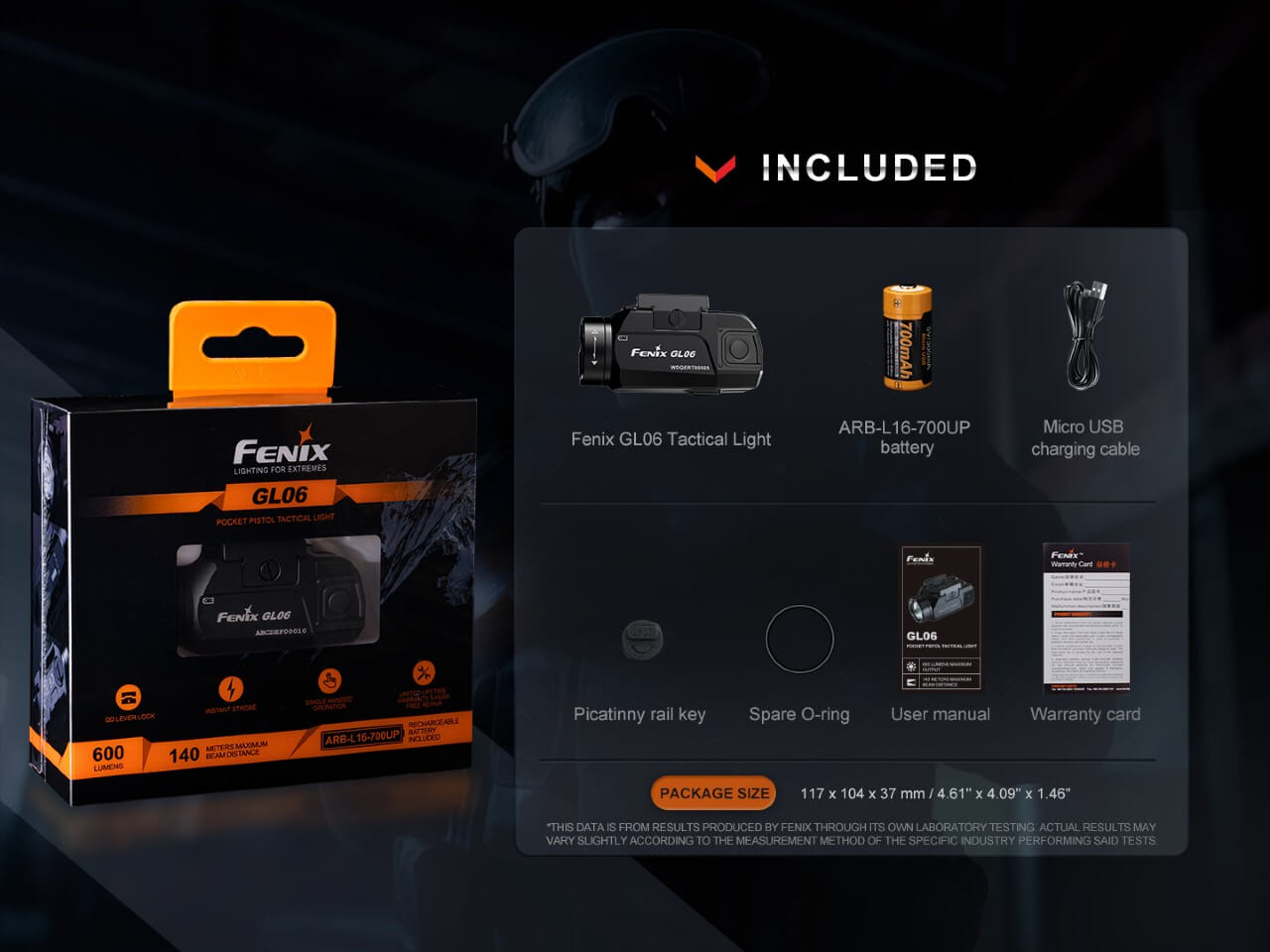 Fenix GL06 Pocket Pistol Tactical LED Light - 600 Lumens - Hazy Fly Fishing