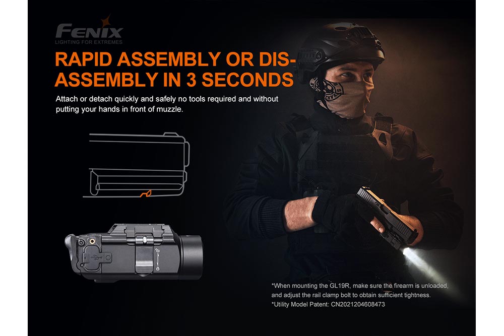 Fenix GL19R Rechargeable Tactical Light - Discontinued - Hazy Fly Fishing