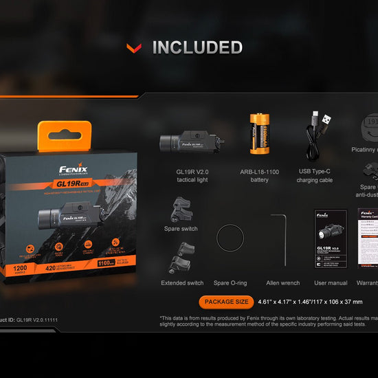 Fenix GL19R V2 Modular Switch Mounted Light - Hazy Fly Fishing