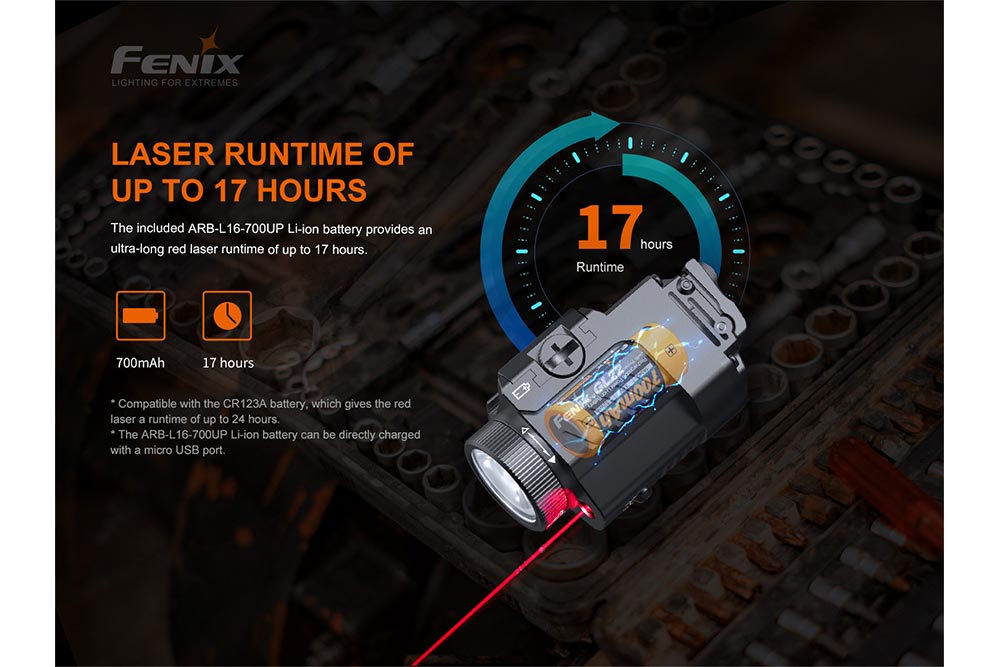 Fenix GL22 Tactical LED Light with Red Laser - Hazy Fly Fishing