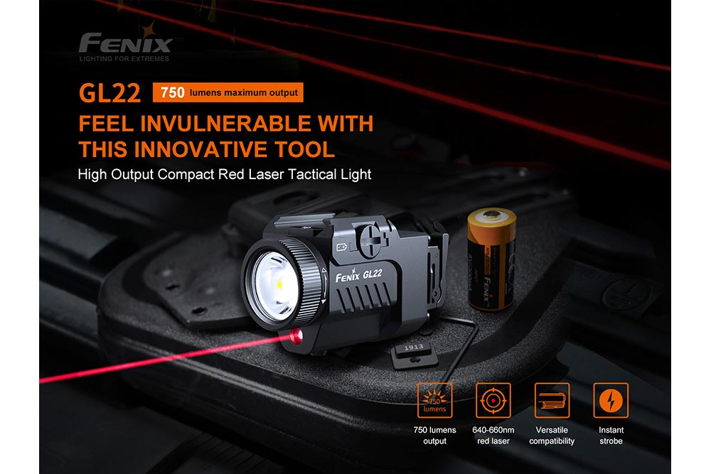Fenix GL22 Tactical LED Light with Red Laser - Hazy Fly Fishing