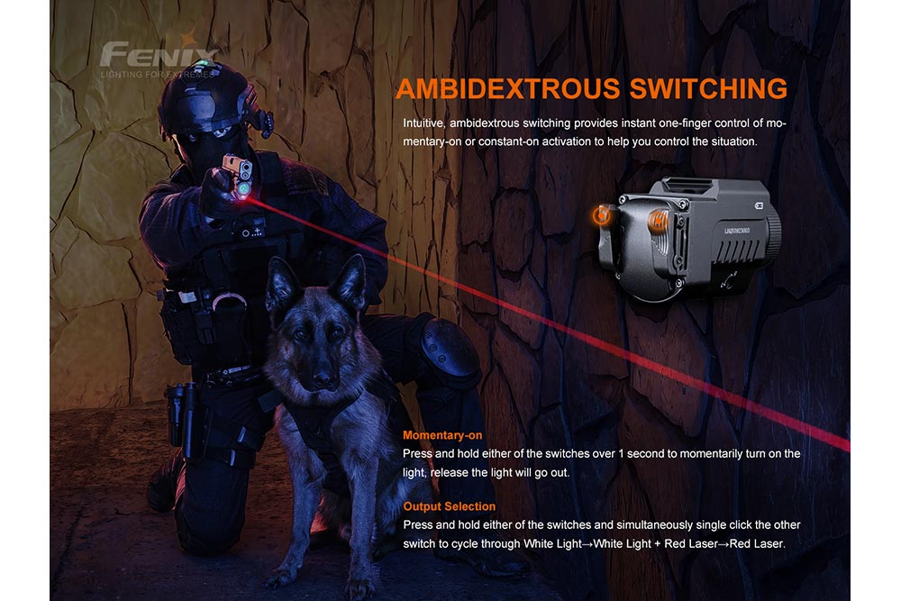 Fenix GL22 Tactical LED Light with Red Laser - Hazy Fly Fishing