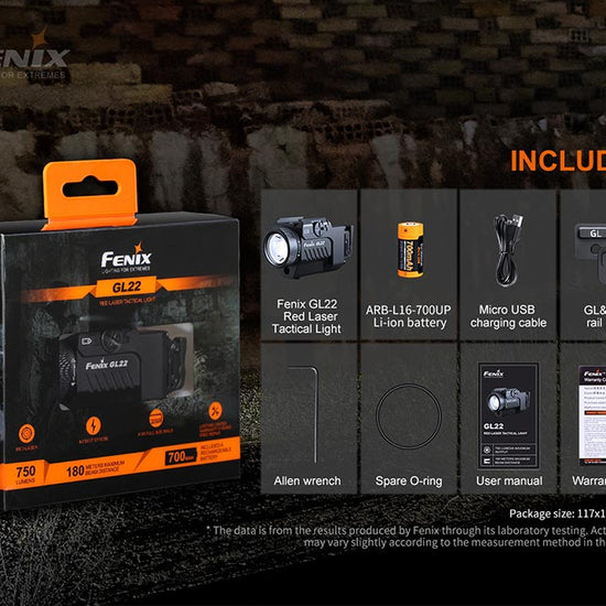 Fenix GL22 Tactical LED Light with Red Laser - Hazy Fly Fishing