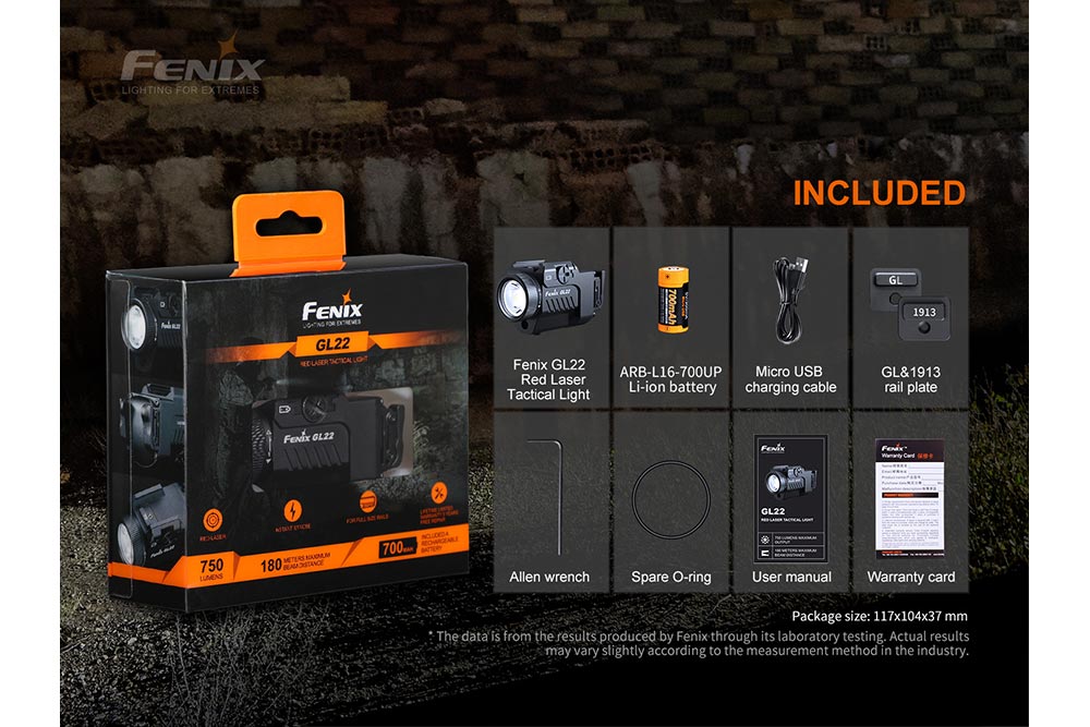 Fenix GL22 Tactical LED Light with Red Laser - Hazy Fly Fishing