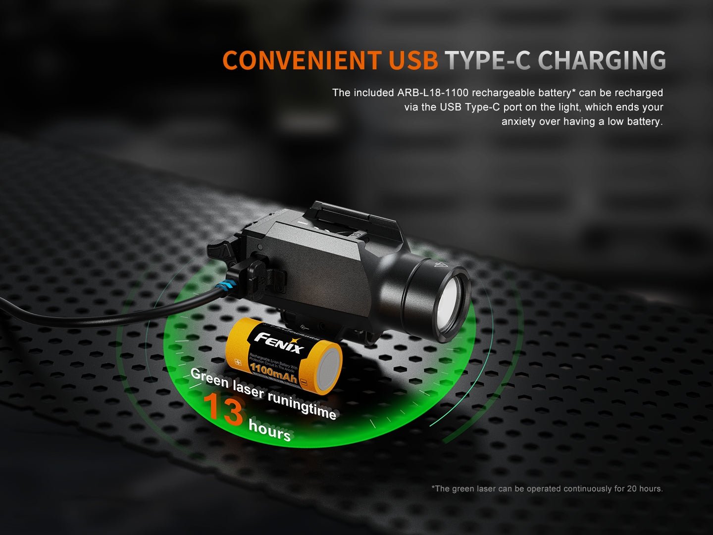 Fenix GL23R Green Laser Tactical Light - Hazy Fly Fishing