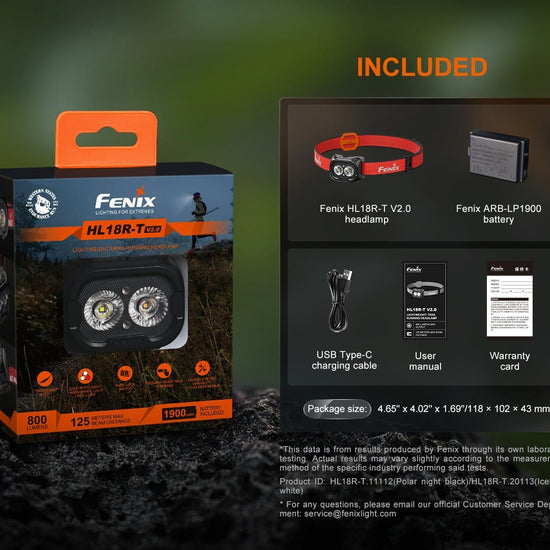 Fenix HL18R - T V2 Lightweight Trail Running Headlamp - Hazy Fly Fishing