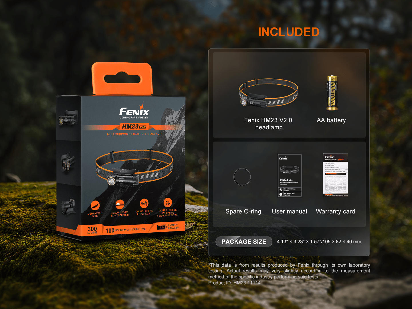Fenix HM23 V2.0 Lightweight Detachable AA Headlamp - Hazy Fly Fishing