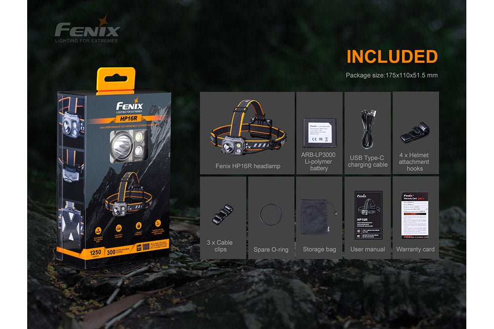 Fenix HP16R Rechargeable Headlamp - 1250 Lumens - Hazy Fly Fishing