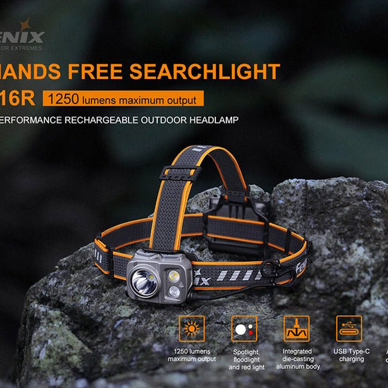 Fenix HP16R Rechargeable Headlamp - 1250 Lumens - Hazy Fly Fishing