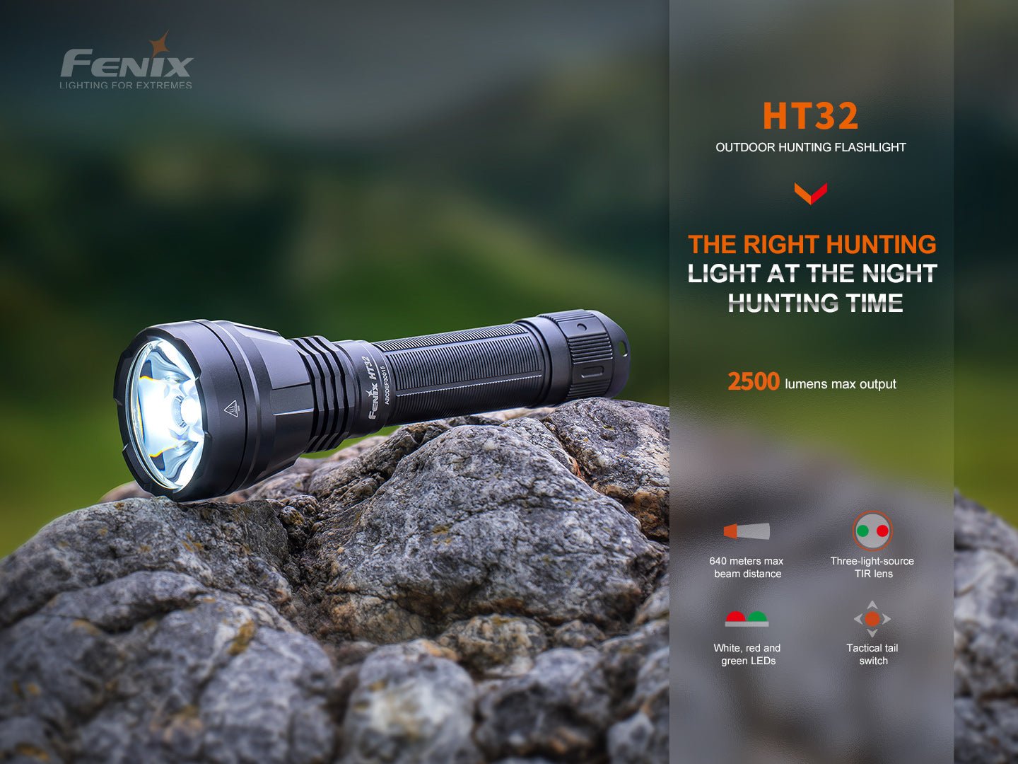 Fenix HT32 Hunting Flashlight with Red & Green Output - Hazy Fly Fishing