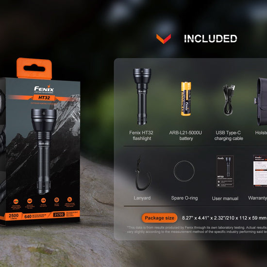 Fenix HT32 Hunting Flashlight with Red & Green Output - Hazy Fly Fishing