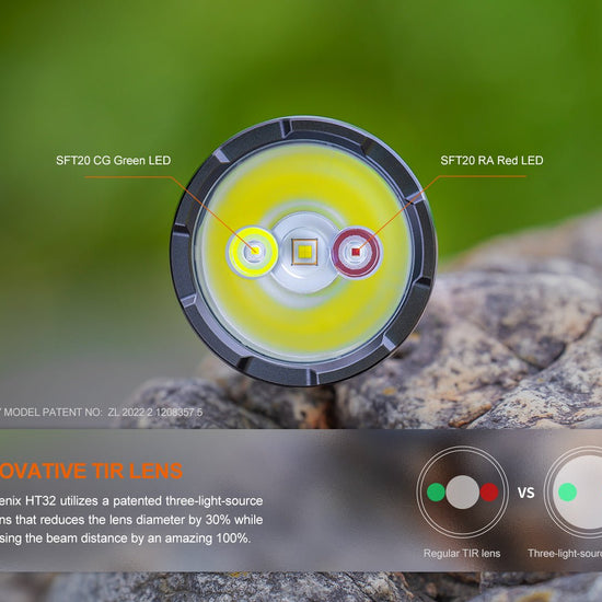 Fenix HT32 Hunting Flashlight with Red & Green Output - Hazy Fly Fishing