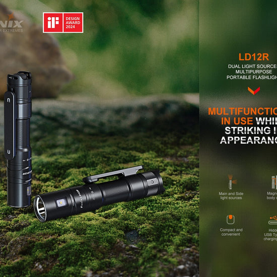 Fenix LD12R Dual Light Flashlight - 600 Lumens - Hazy Fly Fishing