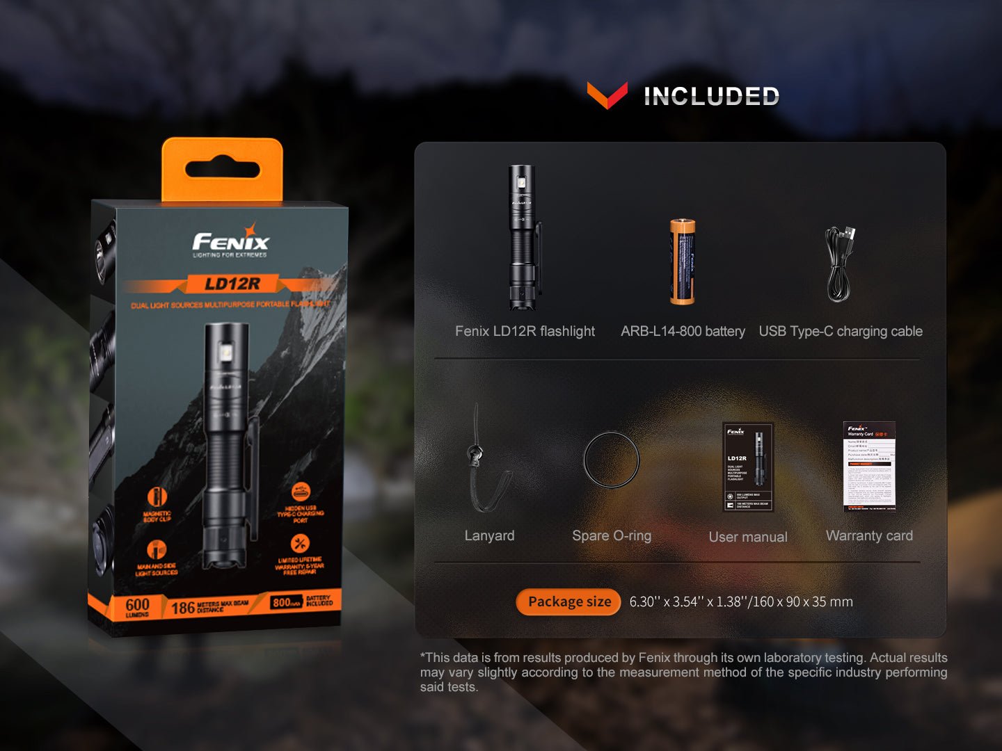 Fenix LD12R Dual Light Flashlight - 600 Lumens - Hazy Fly Fishing