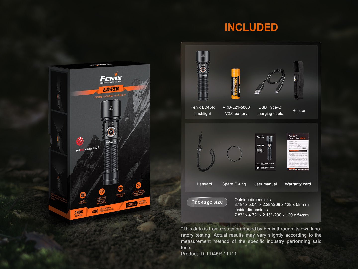 Fenix LD45R Digital Focus Rechargeable LED Flashlight - Hazy Fly Fishing