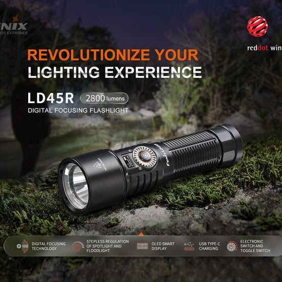 Fenix LD45R Digital Focus Rechargeable LED Flashlight - Hazy Fly Fishing