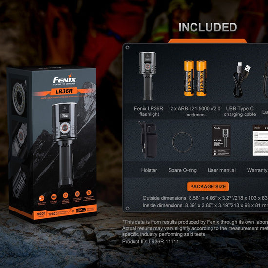 Fenix LR36R White Laser Searching Flashlight - Hazy Fly Fishing