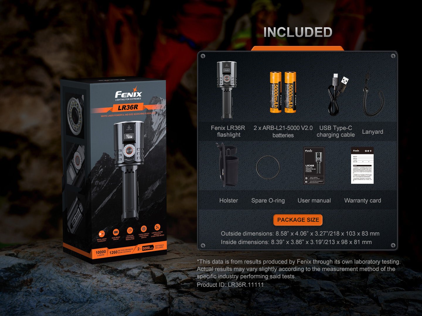 Fenix LR36R White Laser Searching Flashlight - Hazy Fly Fishing