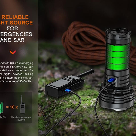 Fenix LR40R V2.0 Rechargeable LED Searchlight - Hazy Fly Fishing