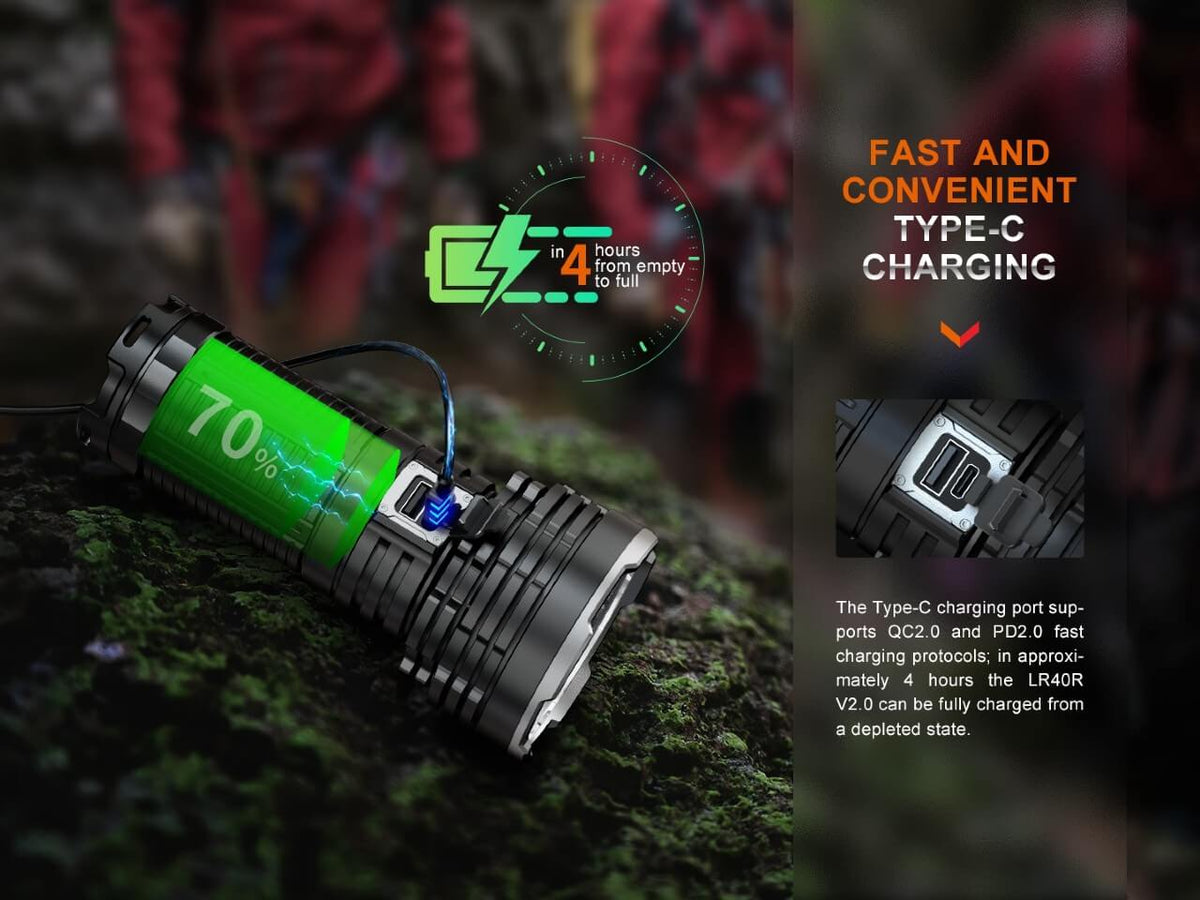 Fenix LR40R V2.0 Rechargeable LED Searchlight - Hazy Fly Fishing