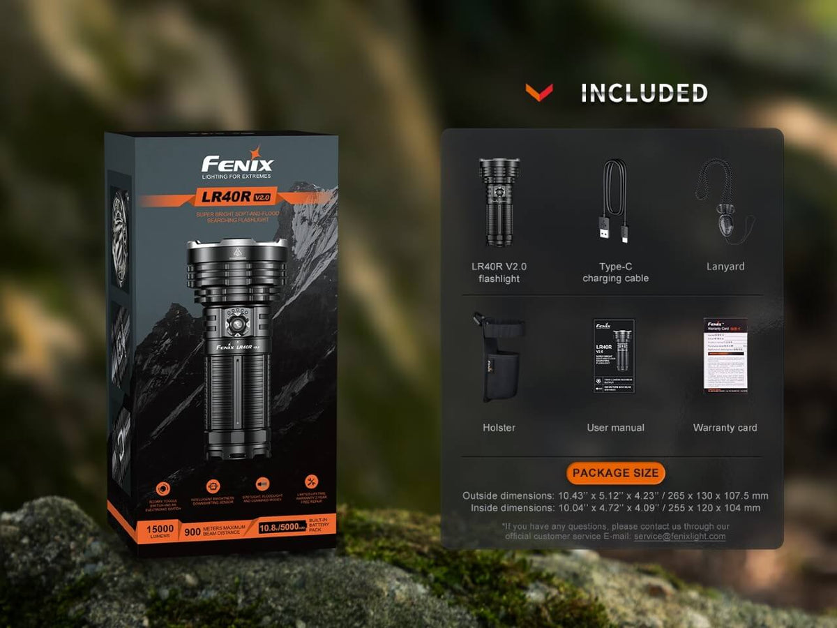Fenix LR40R V2.0 Rechargeable LED Searchlight - Hazy Fly Fishing