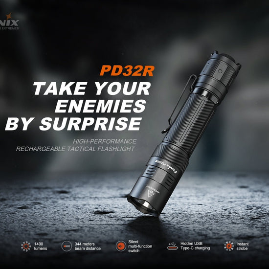 Fenix PD32R Rechargeable Silent Switch LED Flashlight - Hazy Fly Fishing