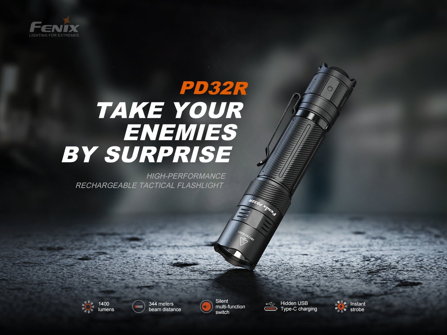 Fenix PD32R Rechargeable Silent Switch LED Flashlight - Hazy Fly Fishing