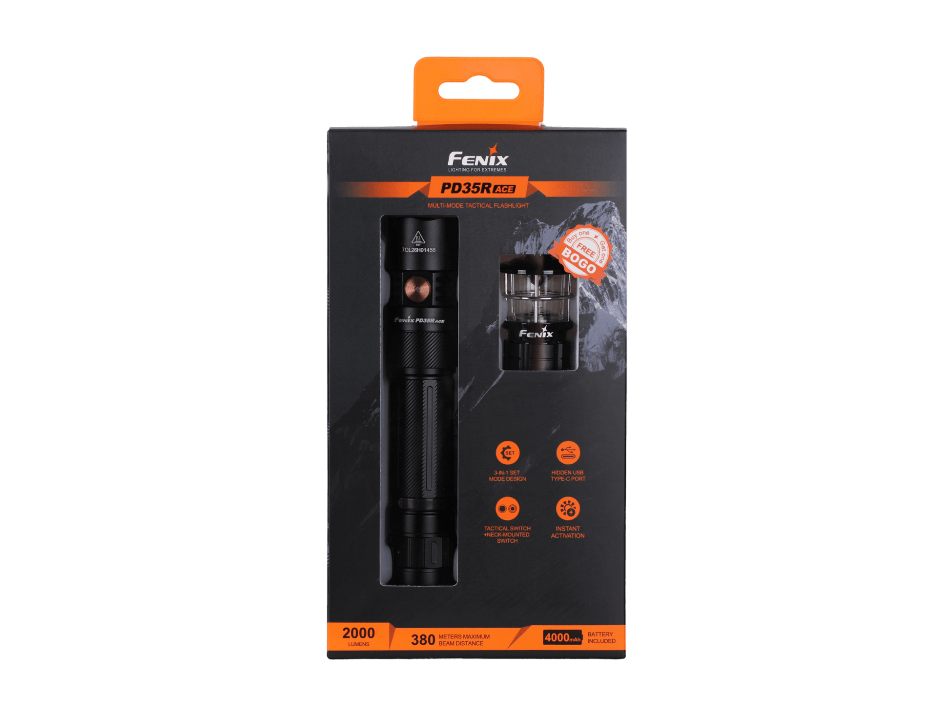 Fenix PD35R ACE Multi - mode Tactical Flashlight + FREE CL01 Mini Lantern - Hazy Fly Fishing
