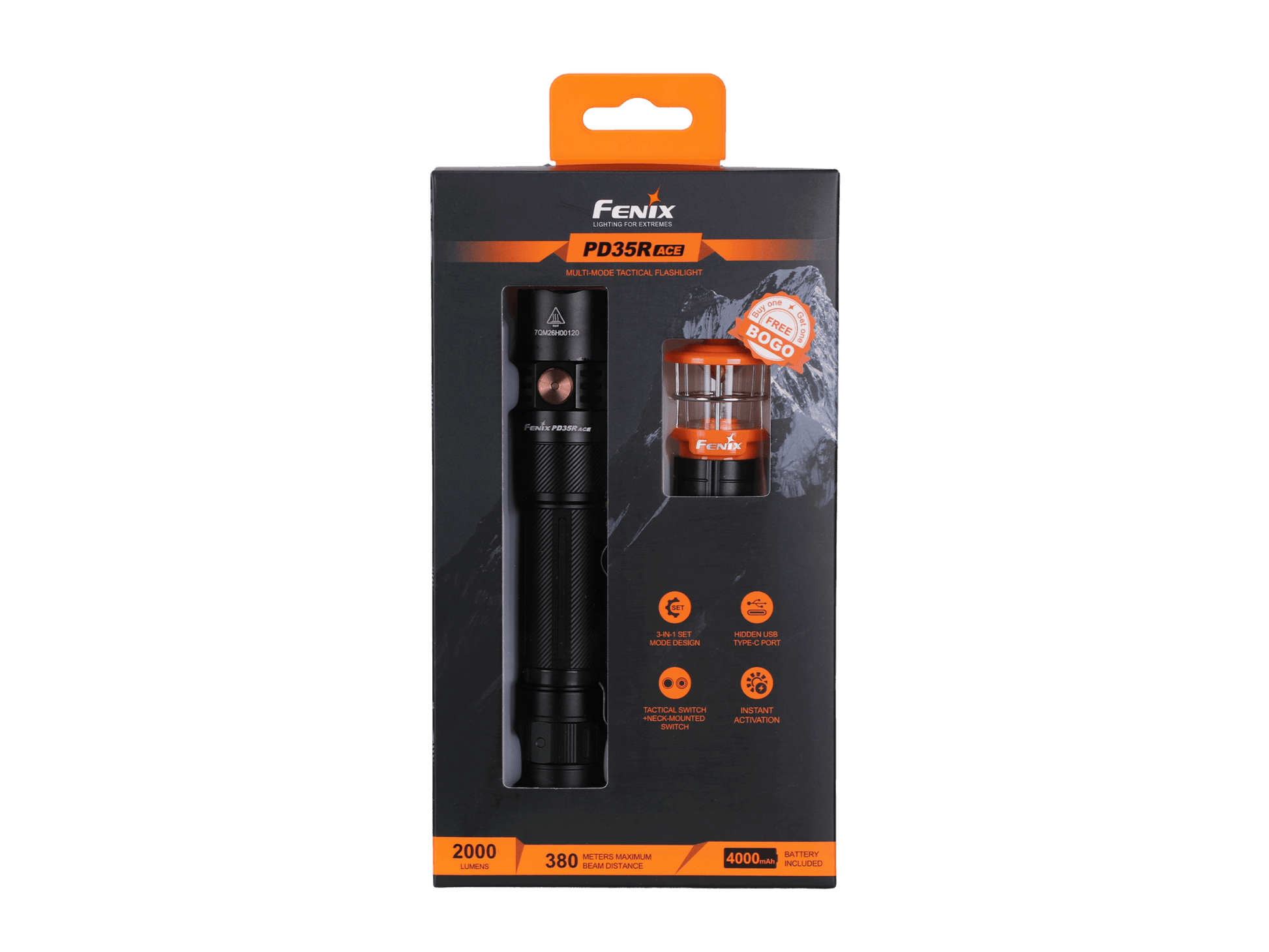 Fenix PD35R ACE Multi - mode Tactical Flashlight + FREE CL01 Mini Lantern - Hazy Fly Fishing