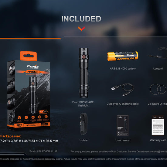 Fenix PD35R ACE Multi - mode Tactical Flashlight + FREE CL01 Mini Lantern - Hazy Fly Fishing