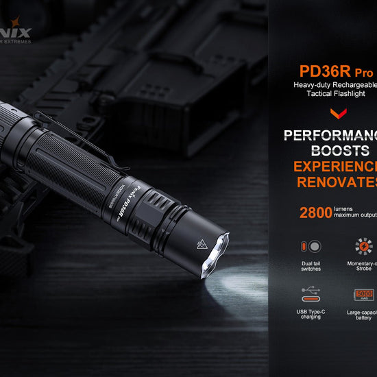 Fenix PD36R Pro 2800 Lumen Flashlight + FREE E03R V2 Keychain Light - Hazy Fly Fishing