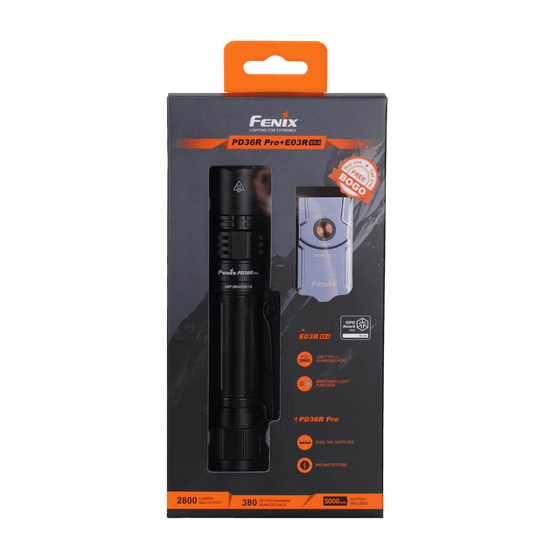 Fenix PD36R Pro 2800 Lumen Flashlight + FREE E03R V2 Keychain Light - Hazy Fly Fishing